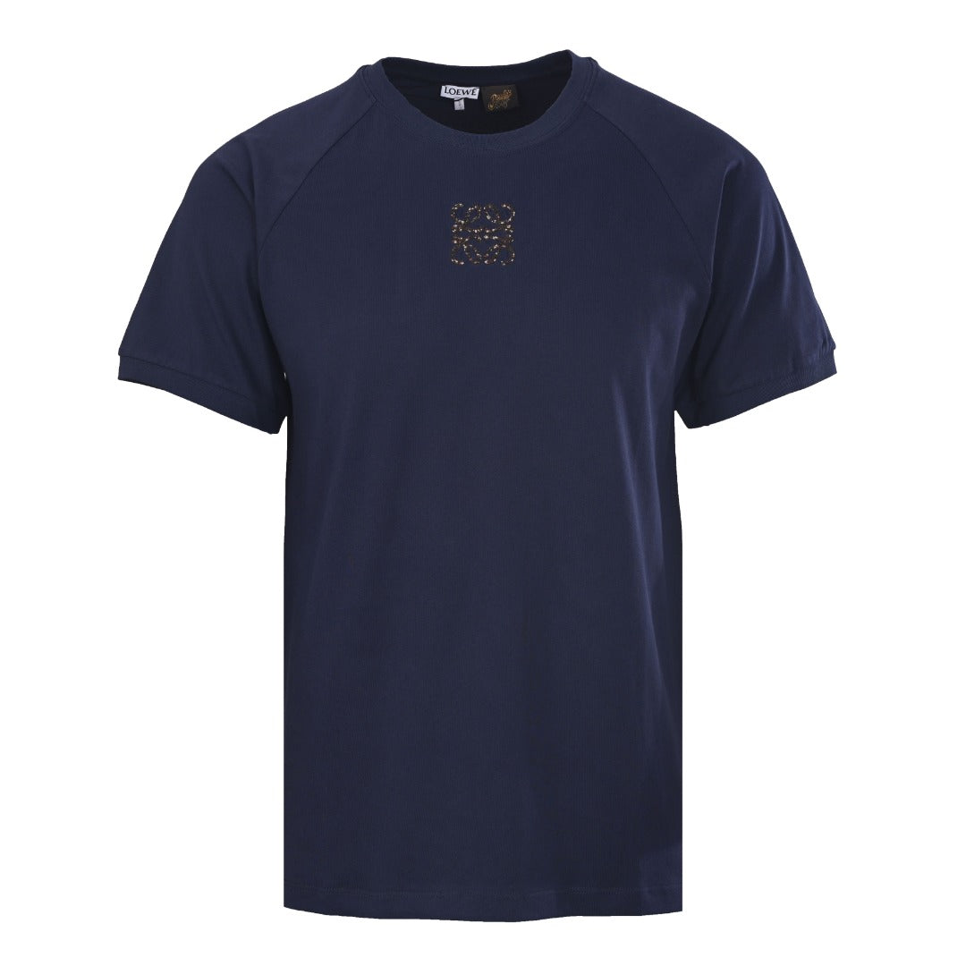 LOEWE Men's Navy Anagram Embroidered T-Shirt