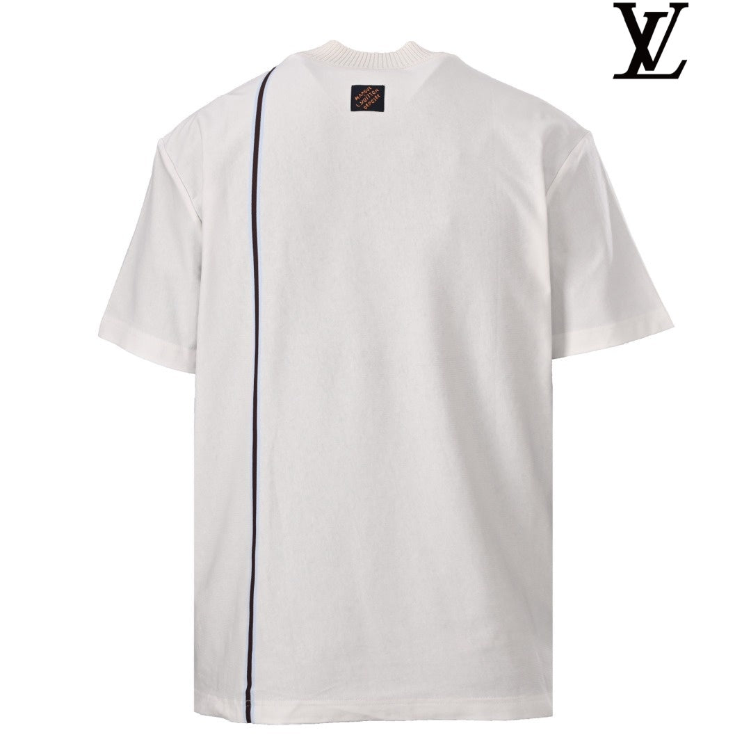 Louis Vuitton Men's White T-Shirt with Crown Patch