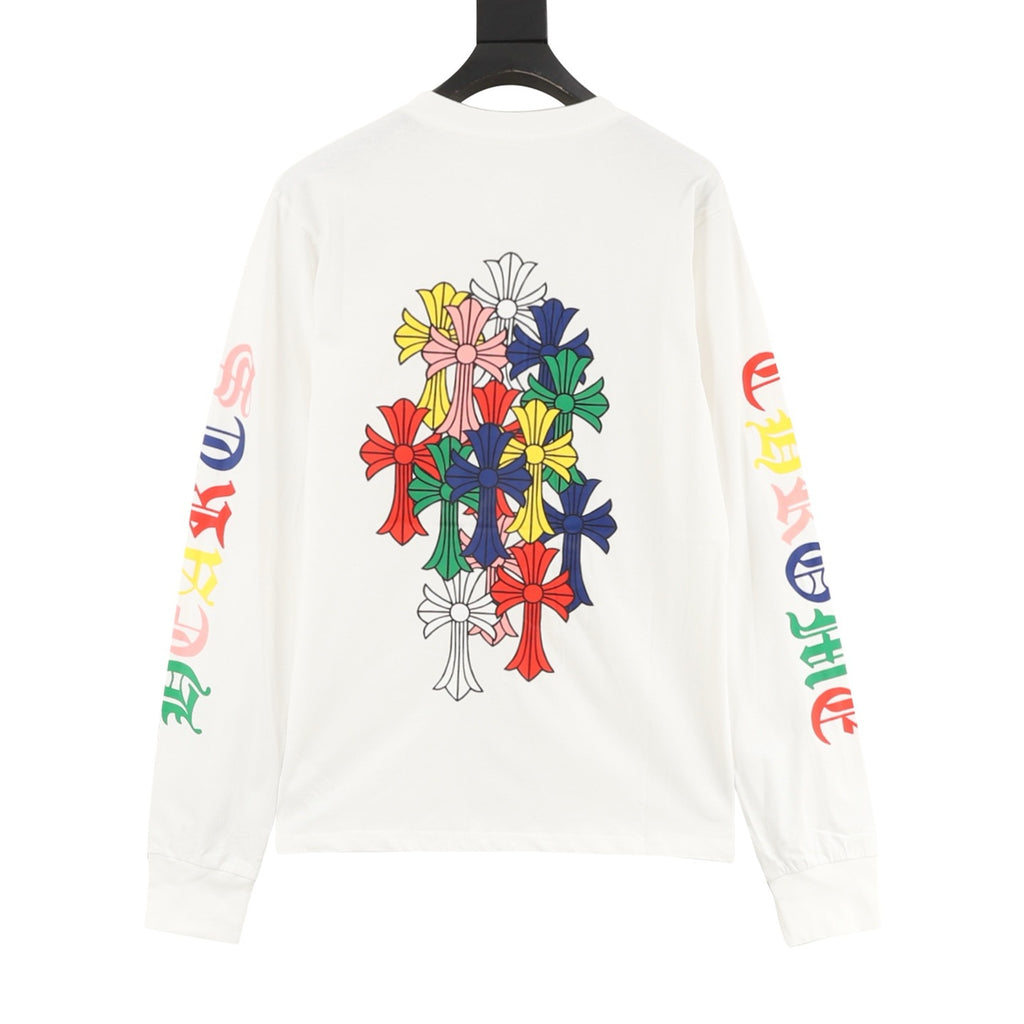 Chrome Hearts 25FW Colorful Cross Print Long Sleeve T-Shirt