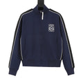 Loewe Women's Men's Navy Anagram Striped Zip-Up Track Jacket