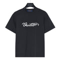 Louis Vuitton Script Vuitton Embroidered Short-Sleeve T-Shirt in Black