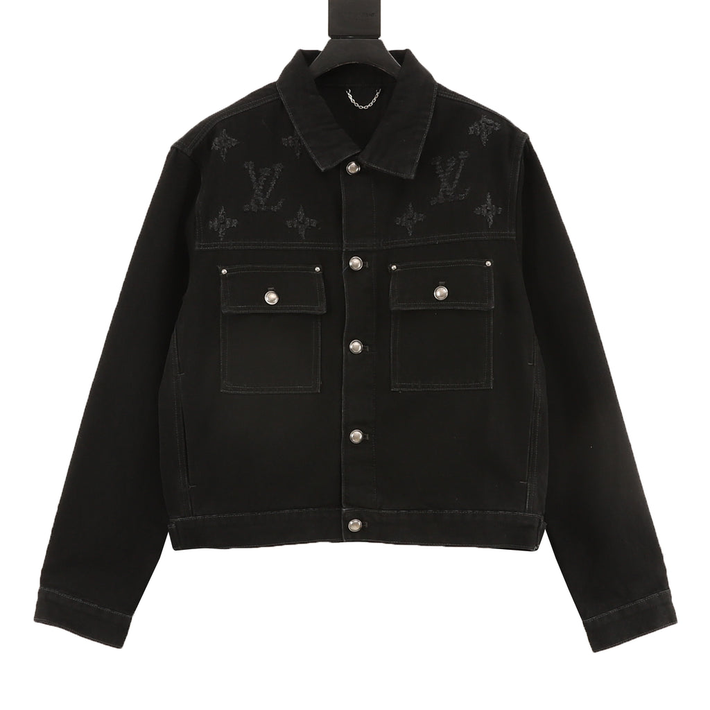 Louis Vuitton LV Monogram Tonal Washed Trucker Denim Jacket