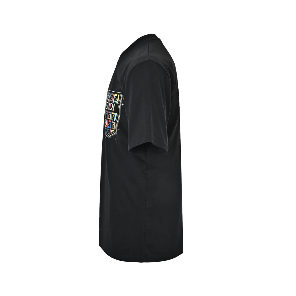 Fendi Multicolor FF Pocket Print Short-Sleeve T-Shirt in Black