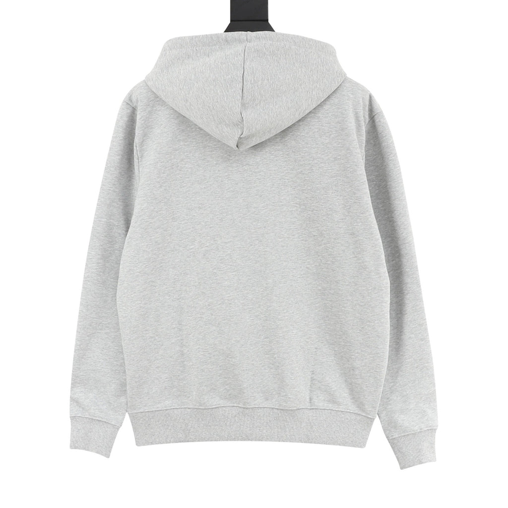 Loewe Women's Men's Light Grey Anagram Embroidered Full-Zip Hoodie