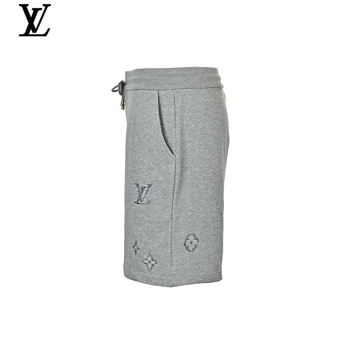 Louis Vuitton Men's Grey Monogram Embroidery Sweat Shorts