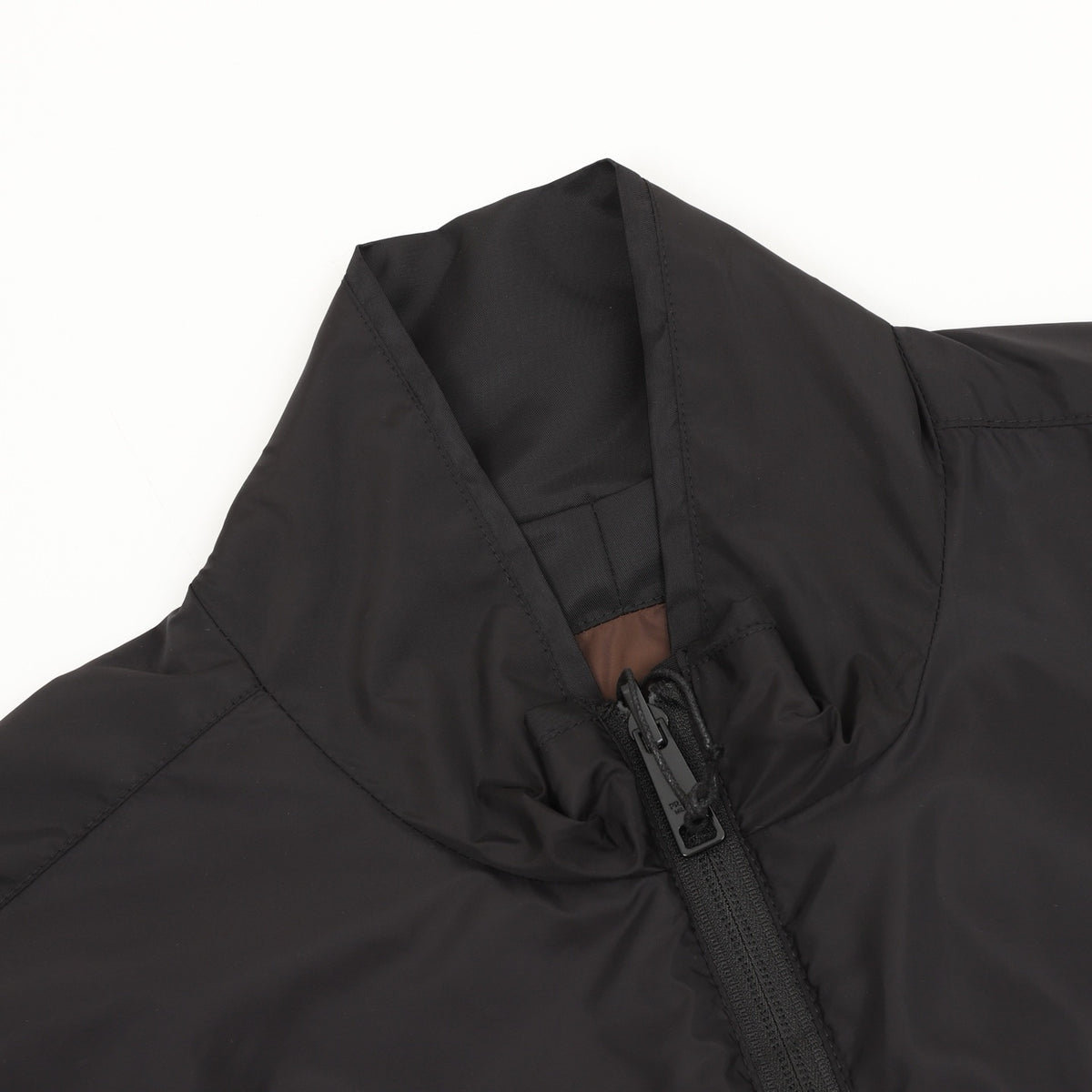 Prada Women's Men's Black Triangle Logo Stand-Collar Nylon Jacket