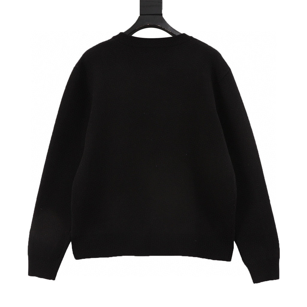 Chanel Yarn-Dyed Logo Knit Crew-Neck Sweater