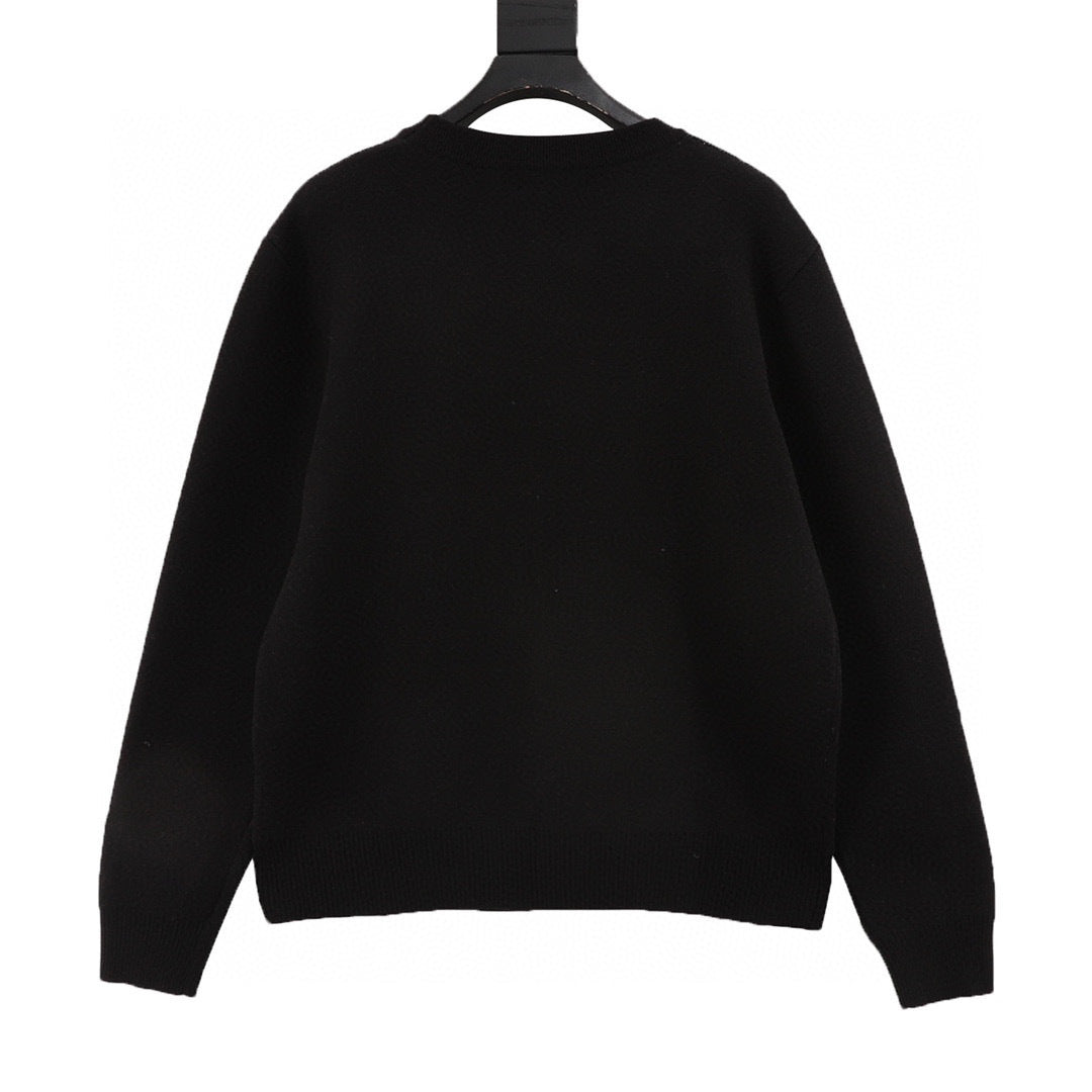 Chanel Yarn-Dyed Logo Knit Crew-Neck Sweater