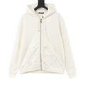 Louis Vuitton Women's & Men's White Monogram Embroidered Zip-Up Hoodie