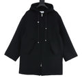Loewe Logo Label Hooded Long Coat