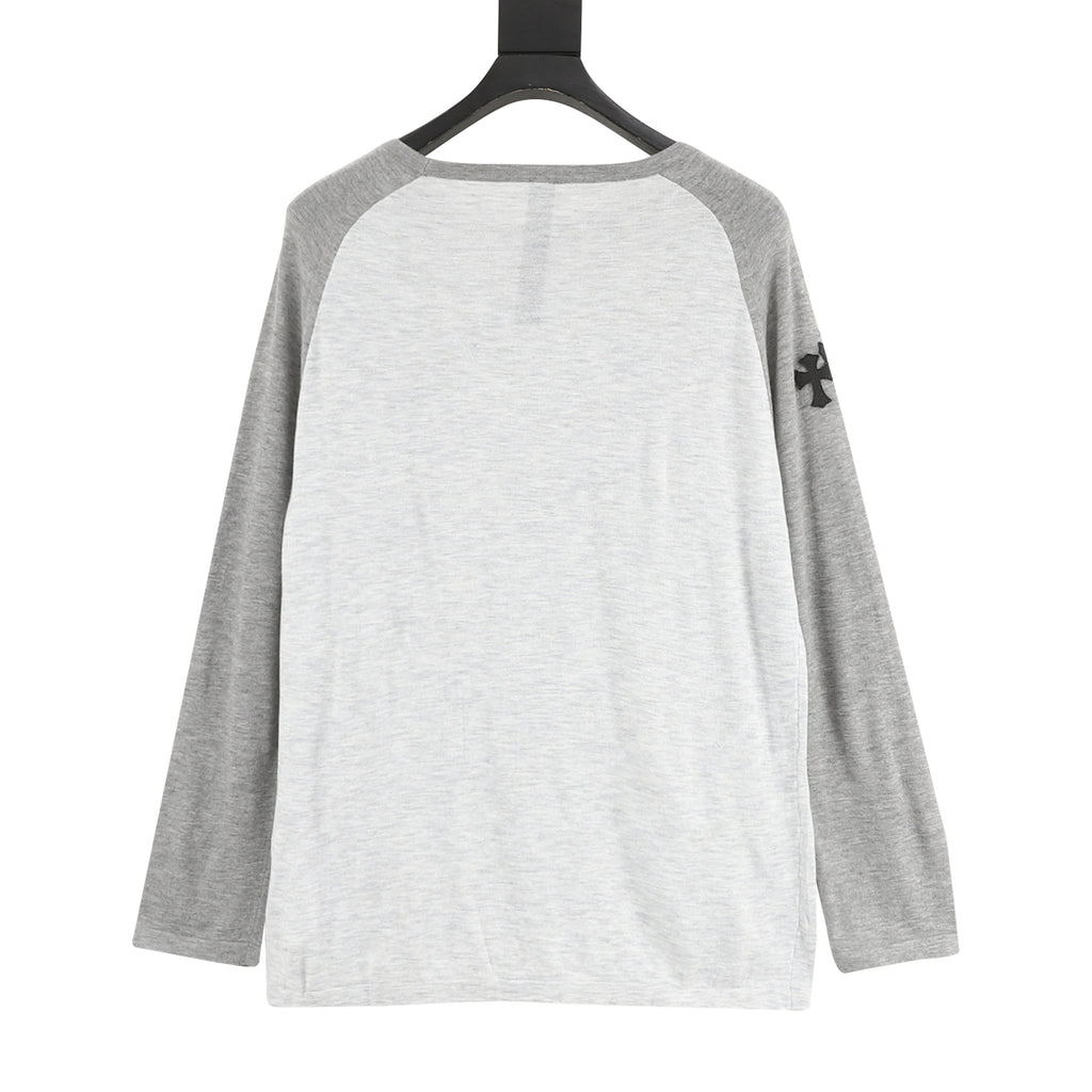 Chrome Hearts CH Gothic Logo Cross Embroidered Raglan Long-Sleeve T-Shirt