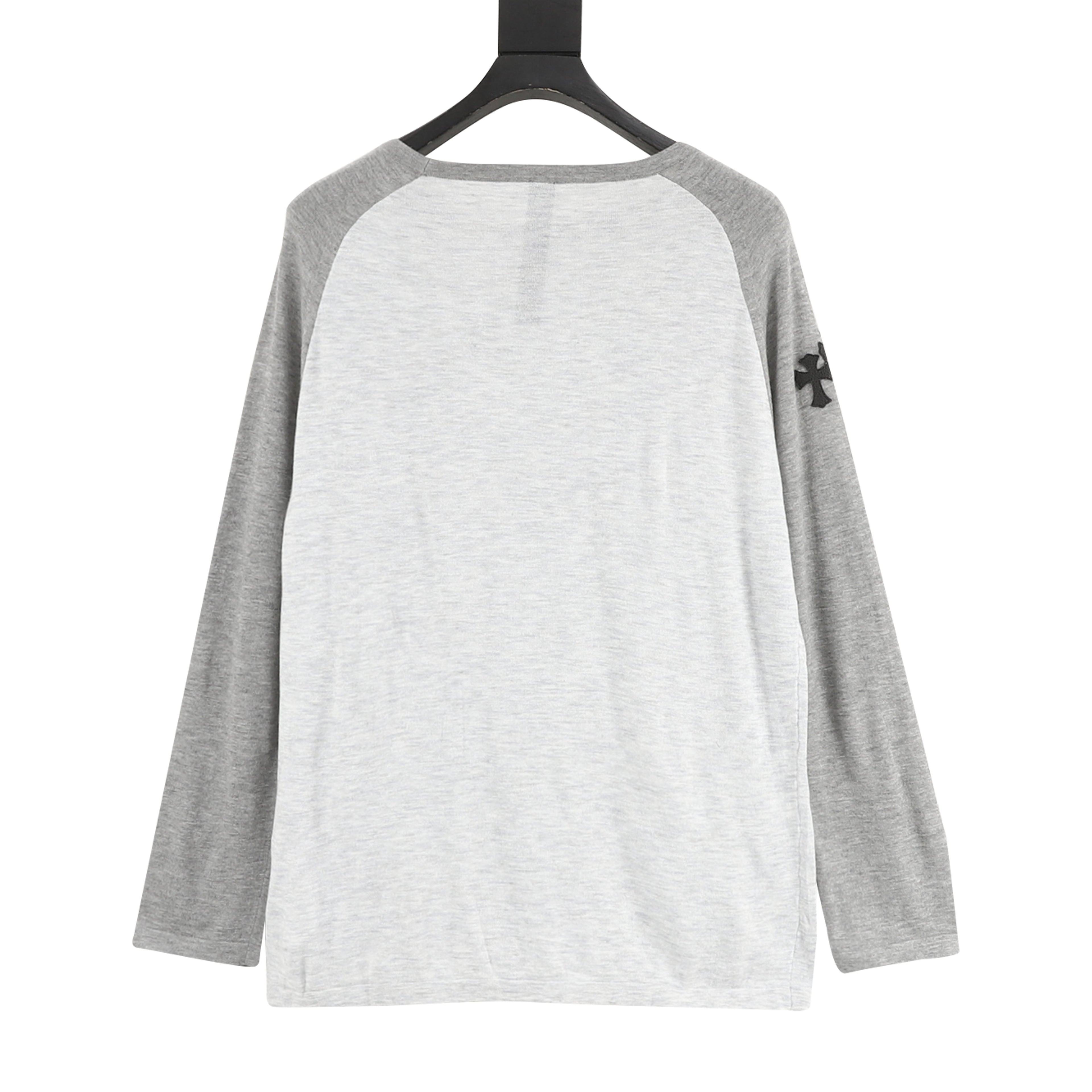Chrome Hearts CH Gothic Logo Cross Embroidered Raglan Long-Sleeve T-Shirt
