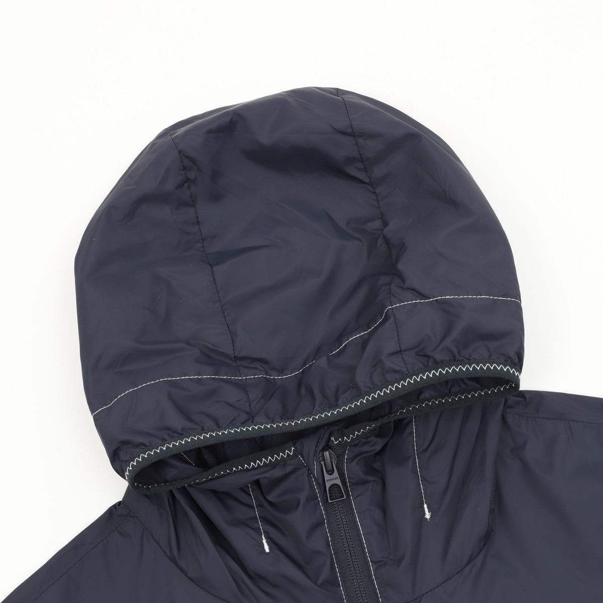 Moncler Women's Men's Navy Stitched Hooded Windbreaker Jacket