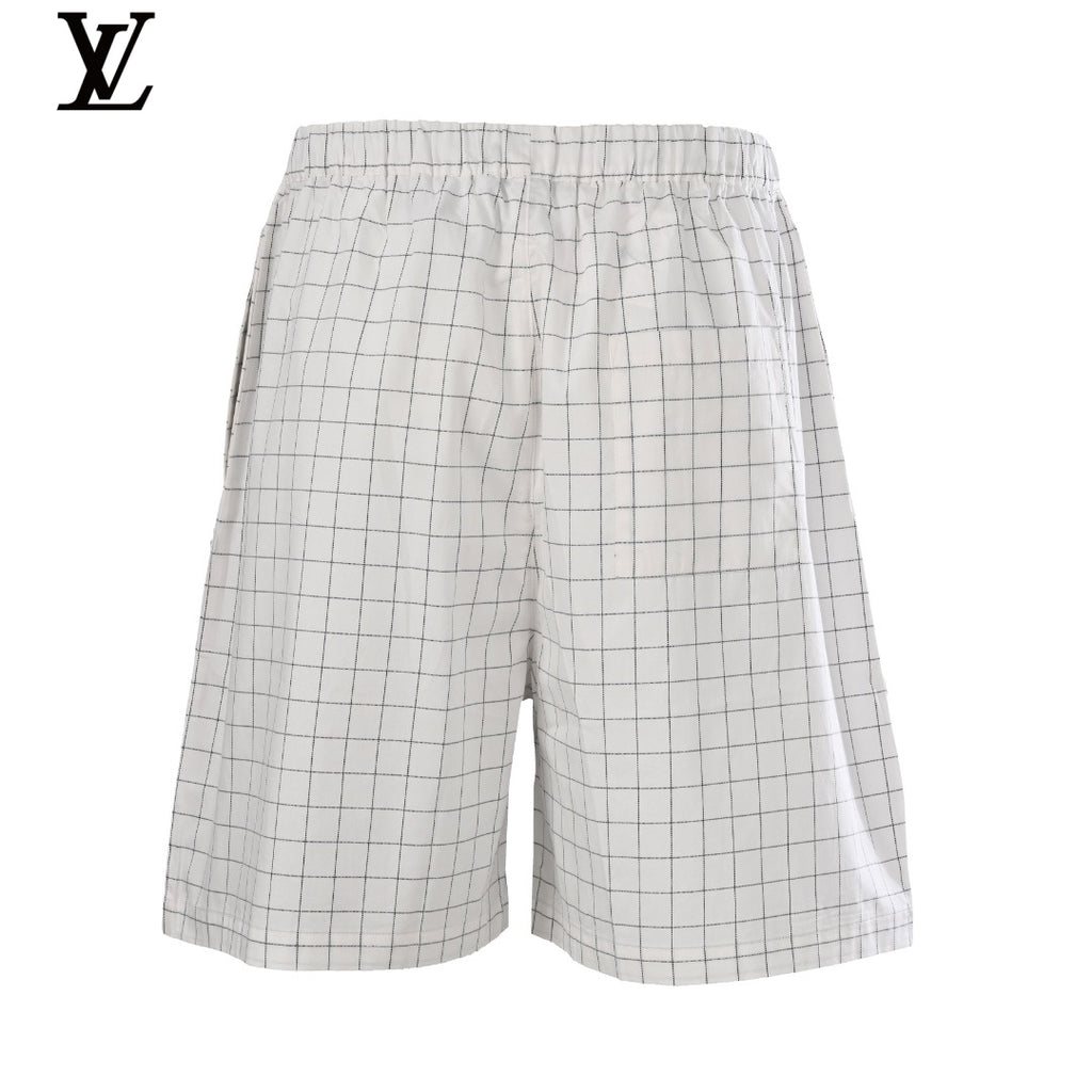 Acne Studios White Grid Pattern Elastic Waist Shorts