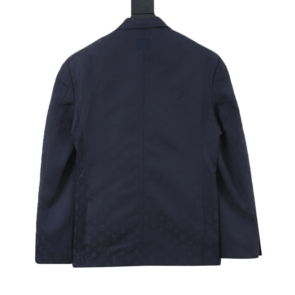 Louis Vuitton Women's Men's Navy Blue Monogram Single-Breasted Blazer