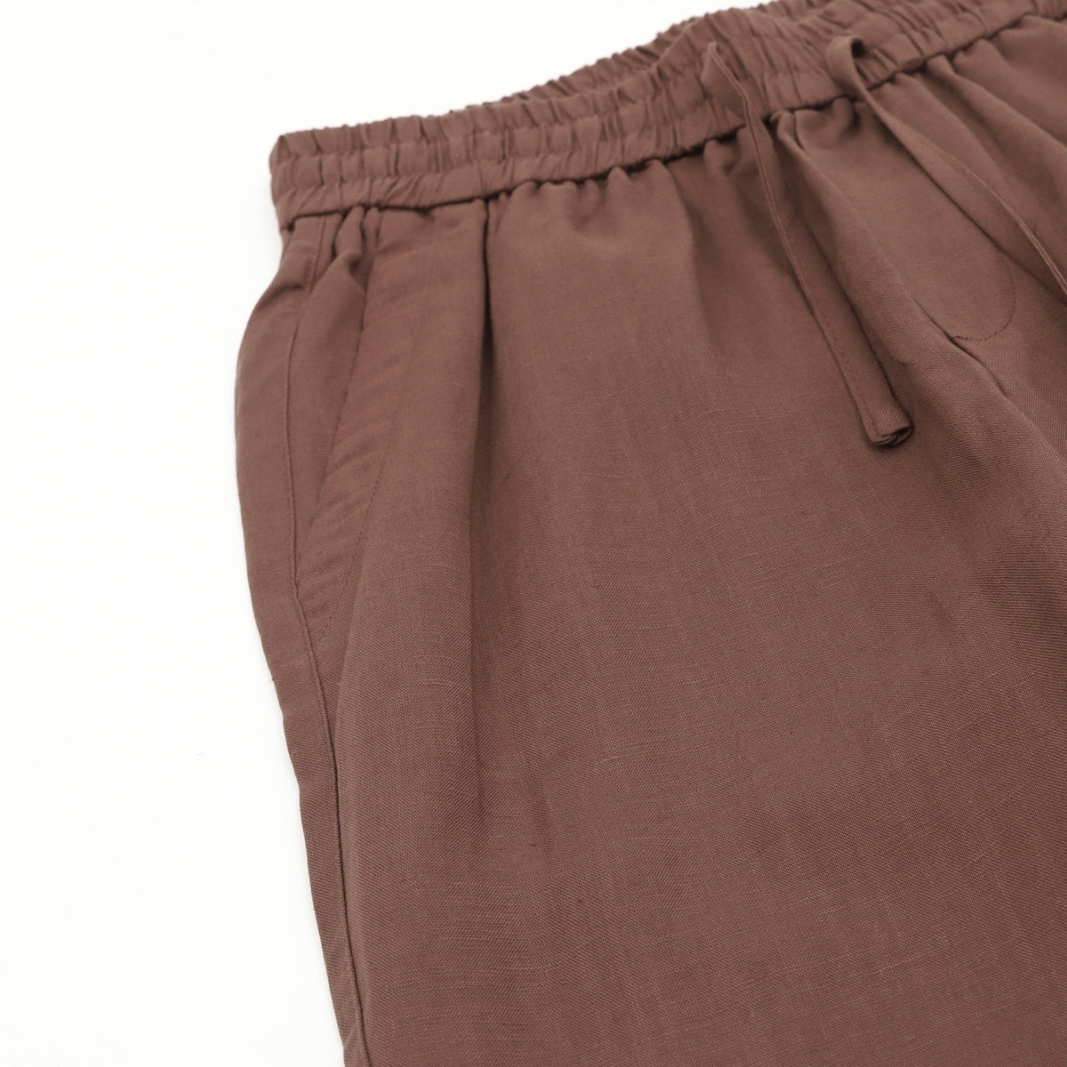 Loewe Women's Men's Brown Elasticated-Waist Linen Trousers