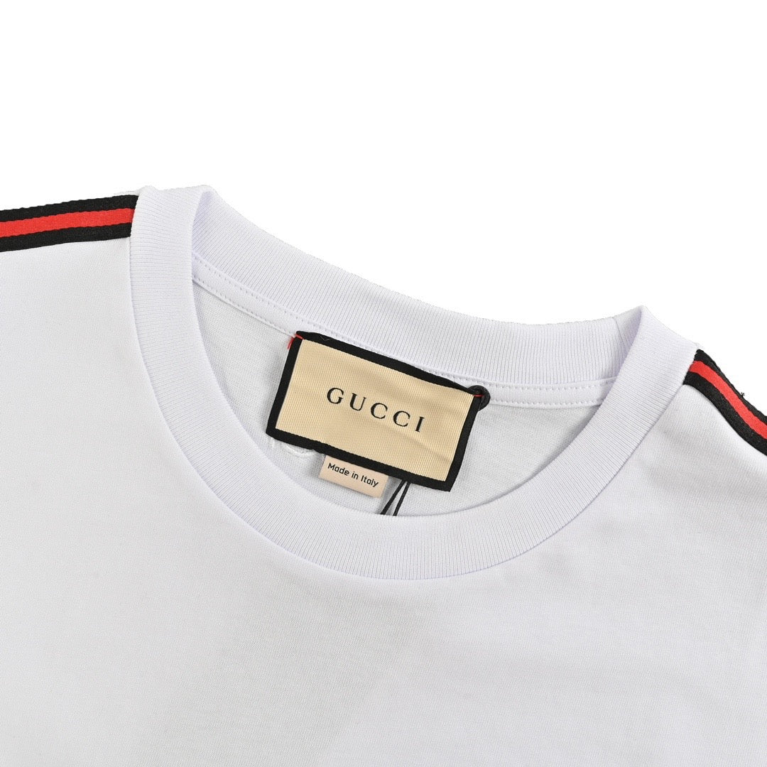 Gucci Shoulder Web Stripe Short-Sleeve T-Shirt in White