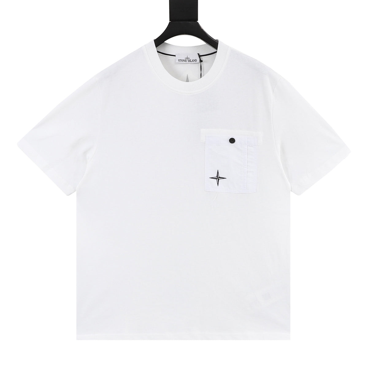 Stone Island Pocket Star Embroidered Short-Sleeve T-Shirt in White