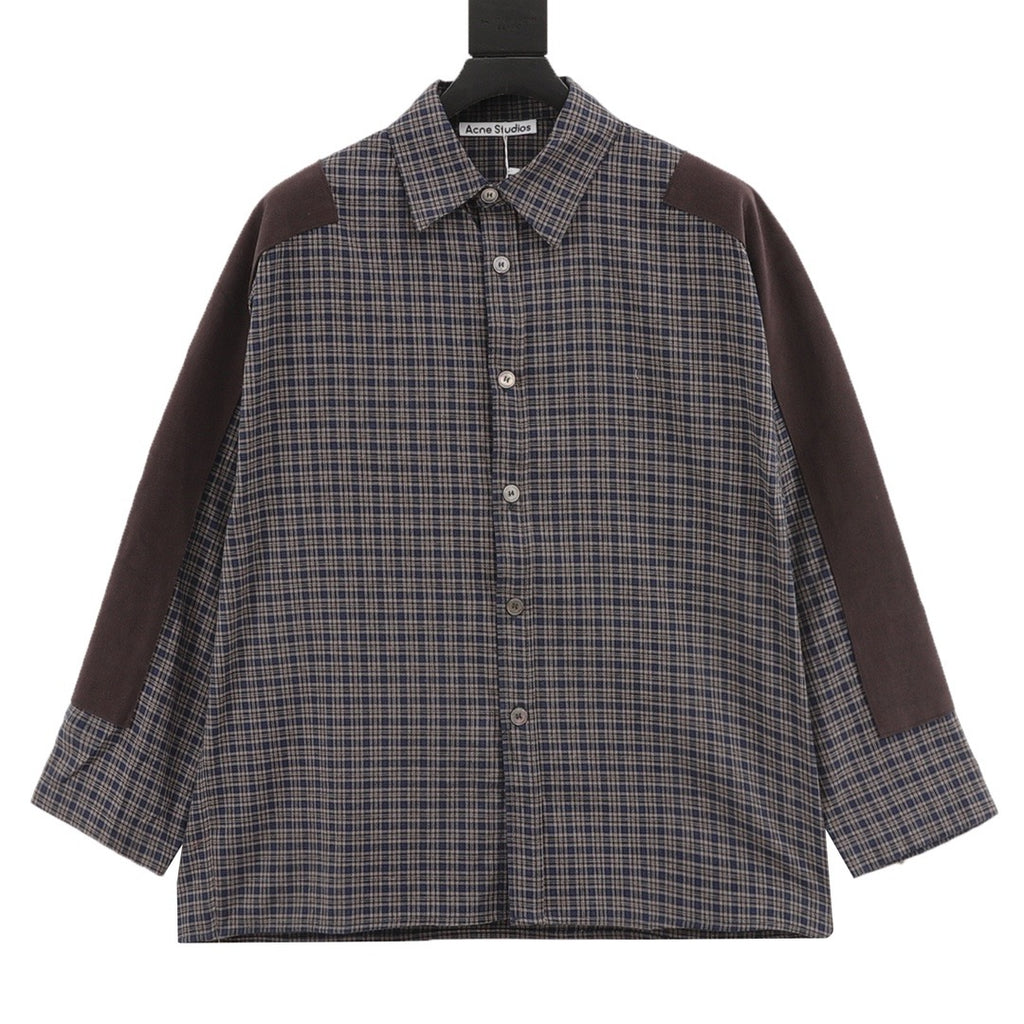 Acne Studios Patchwork Plaid Long-Sleeve Shirt