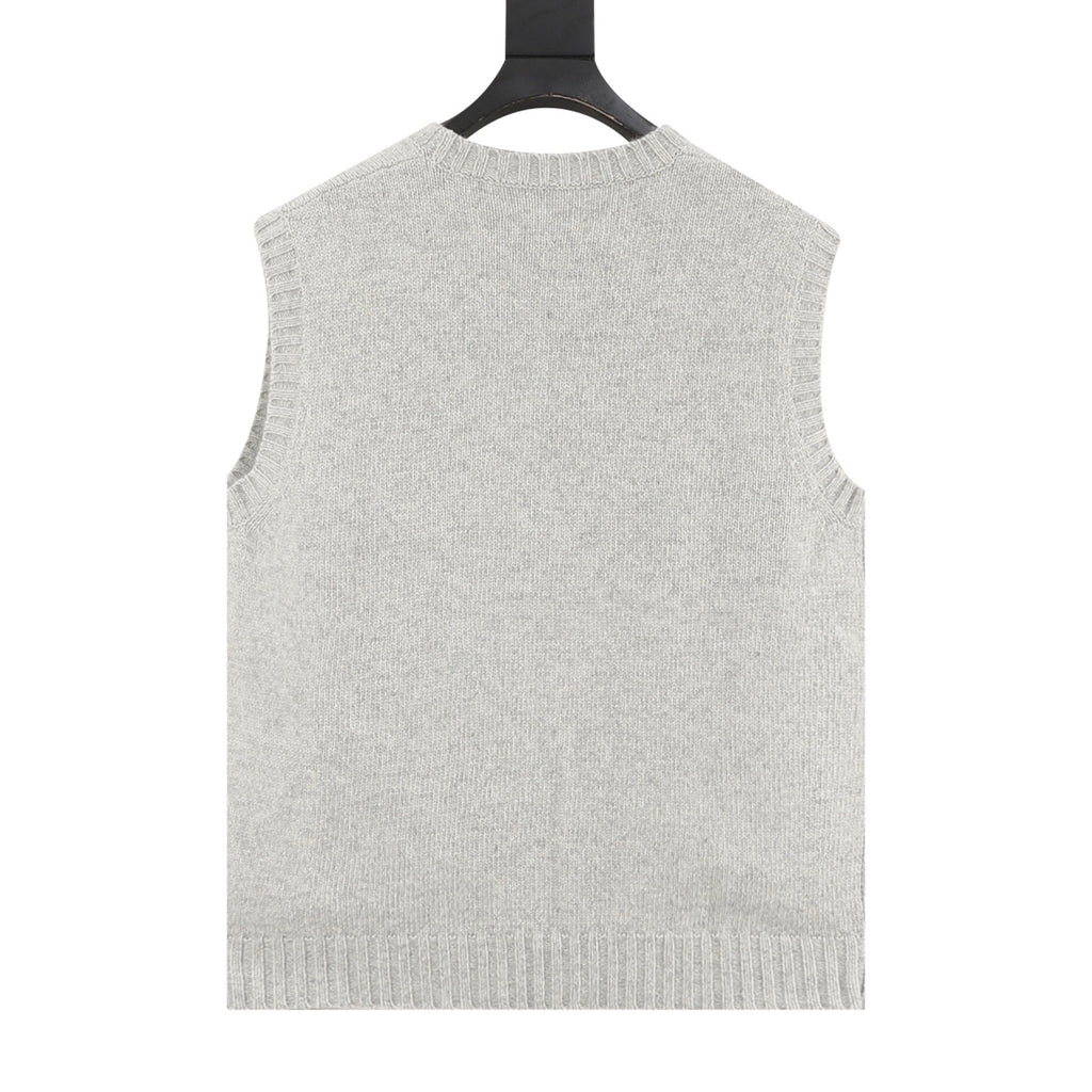 Maison Margiela Women's Men's Light Grey Signature Logo Knit Vest