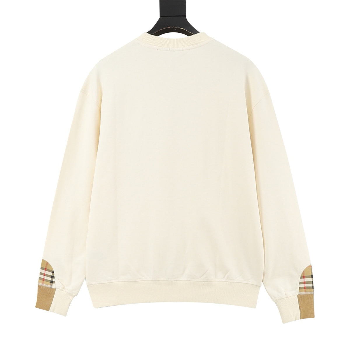 Burberry Women's Men's Cream Equestrian Knight Check-Pocket Crewneck Sweatshirt