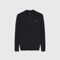 Polo Ralph Lauren Women's & Men's Black Cable-Knit Half-Zip Sweater