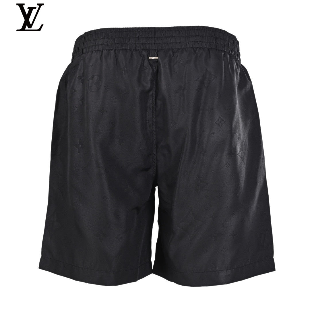 Louis Vuitton Black Embossed Monogram Elastic Waist Shorts