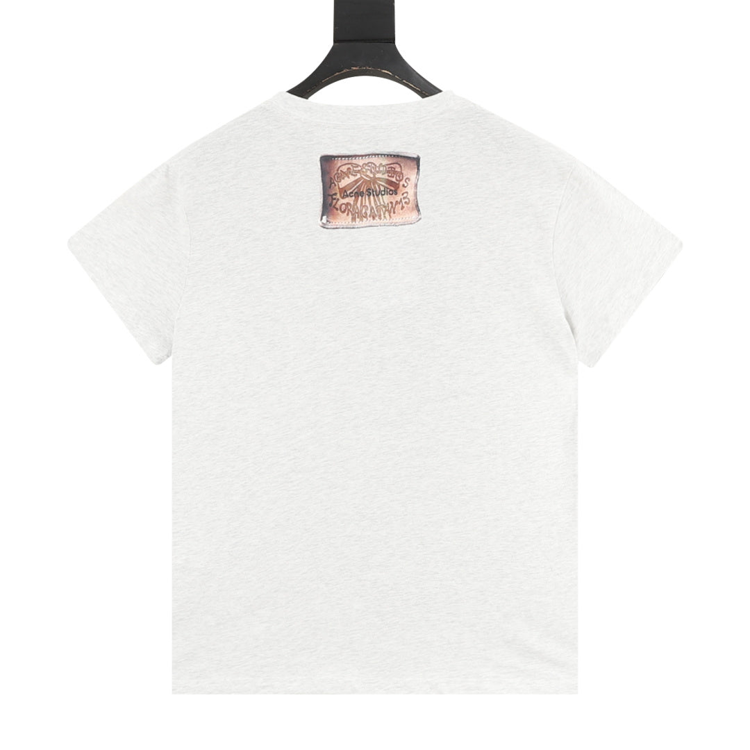 Acne Studios Light Grey Ornament Print T-Shirt