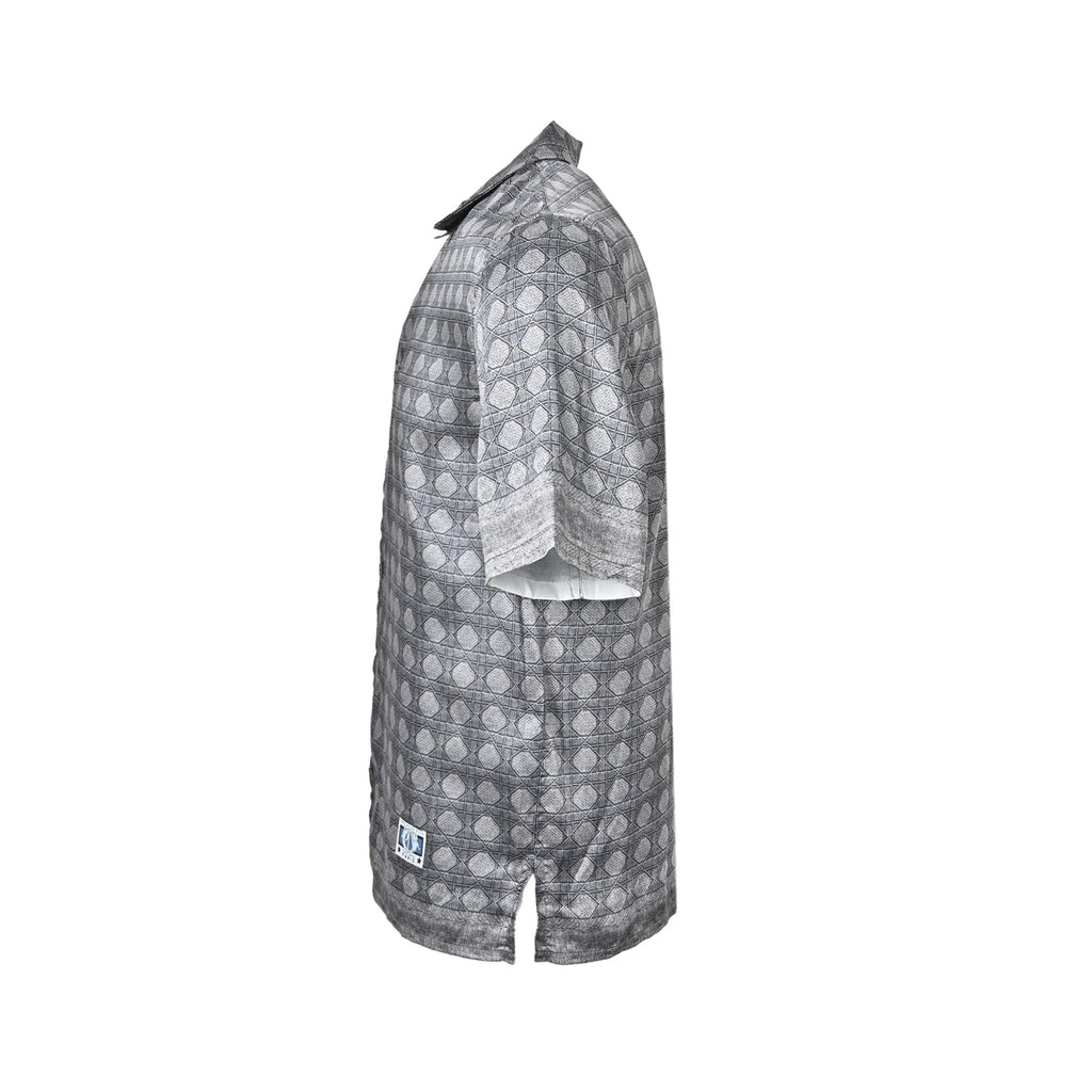 Dior Grey Geometric Print Short-Sleeve Shirt