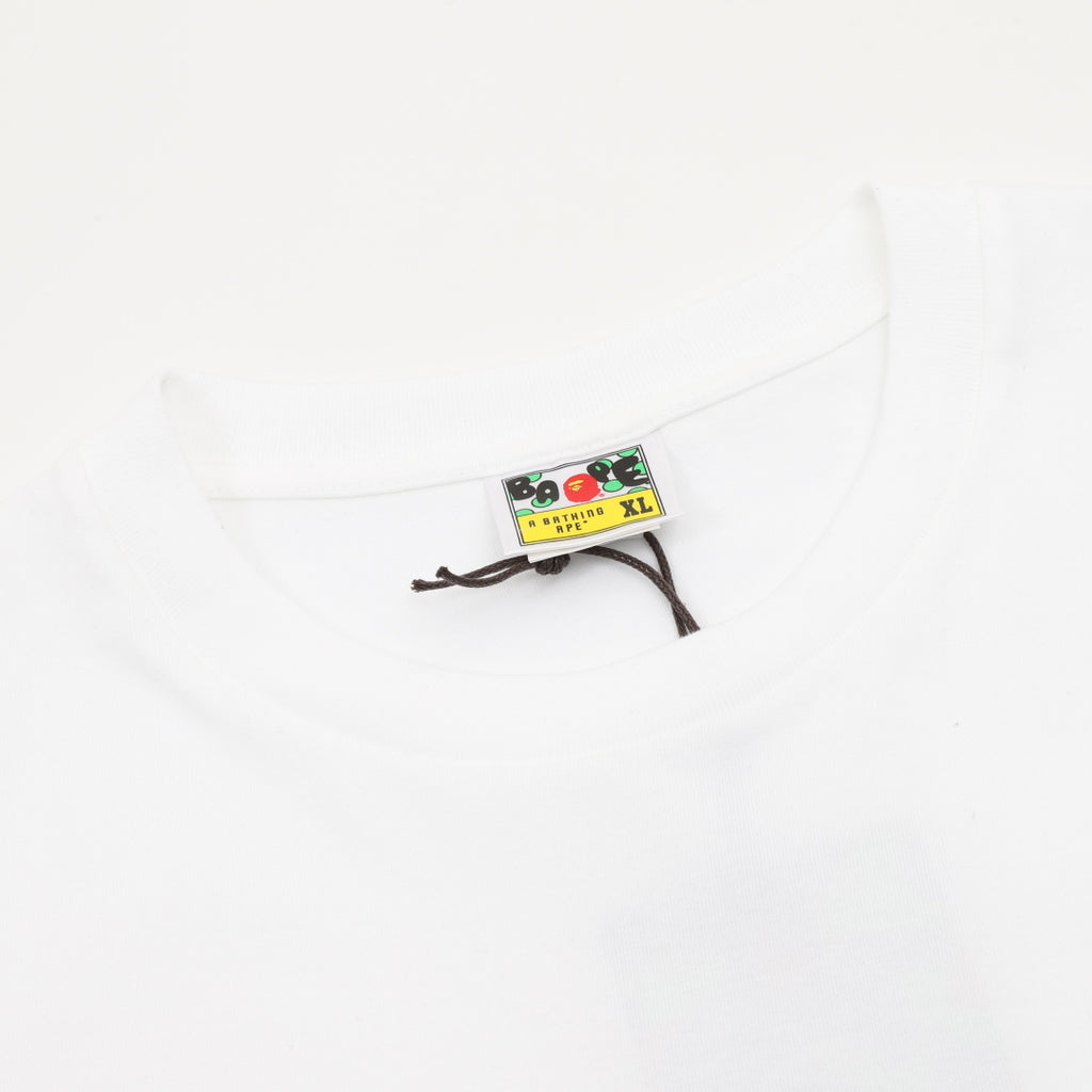 BAPE Men's White Plaid Ape Head T-Shirt