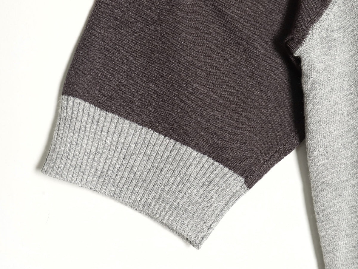 Thom Browne Color-Block 4-Bar Knit Short-Sleeve Polo in Grey