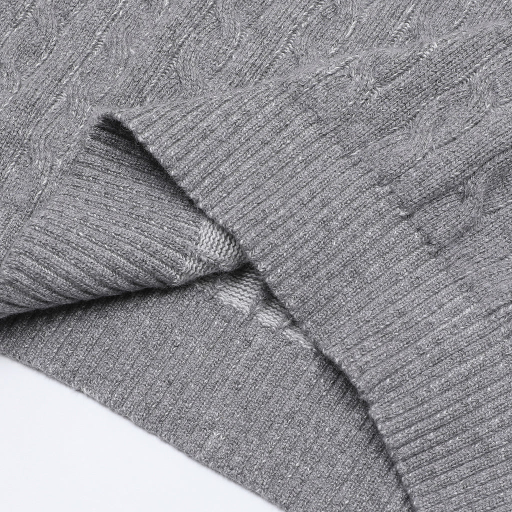 Loro Piana Women's Men's Grey Cable-Knit Crewneck Sweater