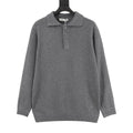 Bottega Veneta Tricolor Textured Knit Collar Wool Polo Sweater | Camel Relaxed Luxury Knitwear