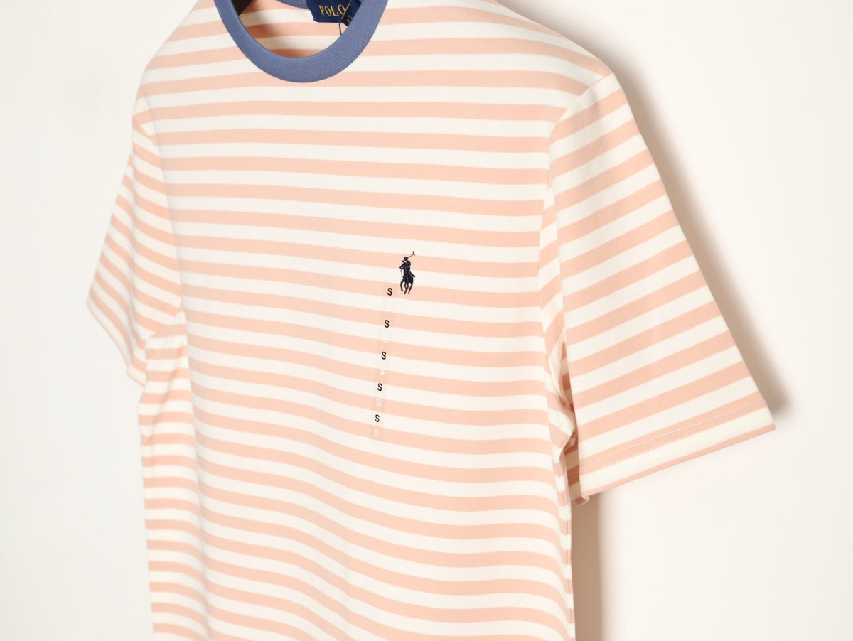 Polo Ralph Lauren Pink & White Striped T-Shirt