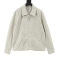 LOEWE Women's & Men's Light Beige Anagram Logo Collared Zip-Up Jacket
