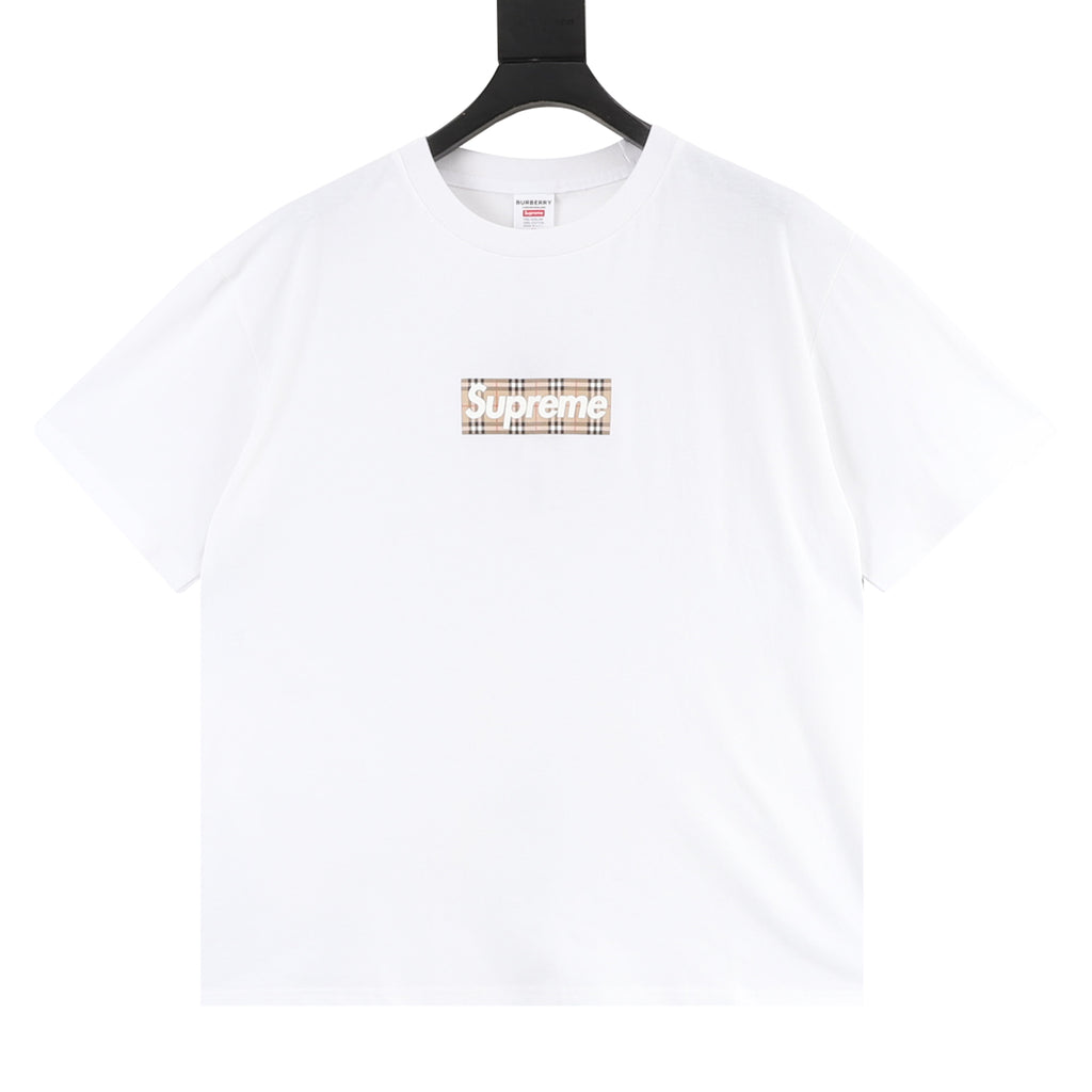 Supreme x Burberry Box Logo Short-Sleeve T-Shirt in White