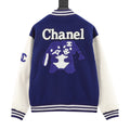 Chanel Paneled Flocked-Embroidery Varsity Jacket