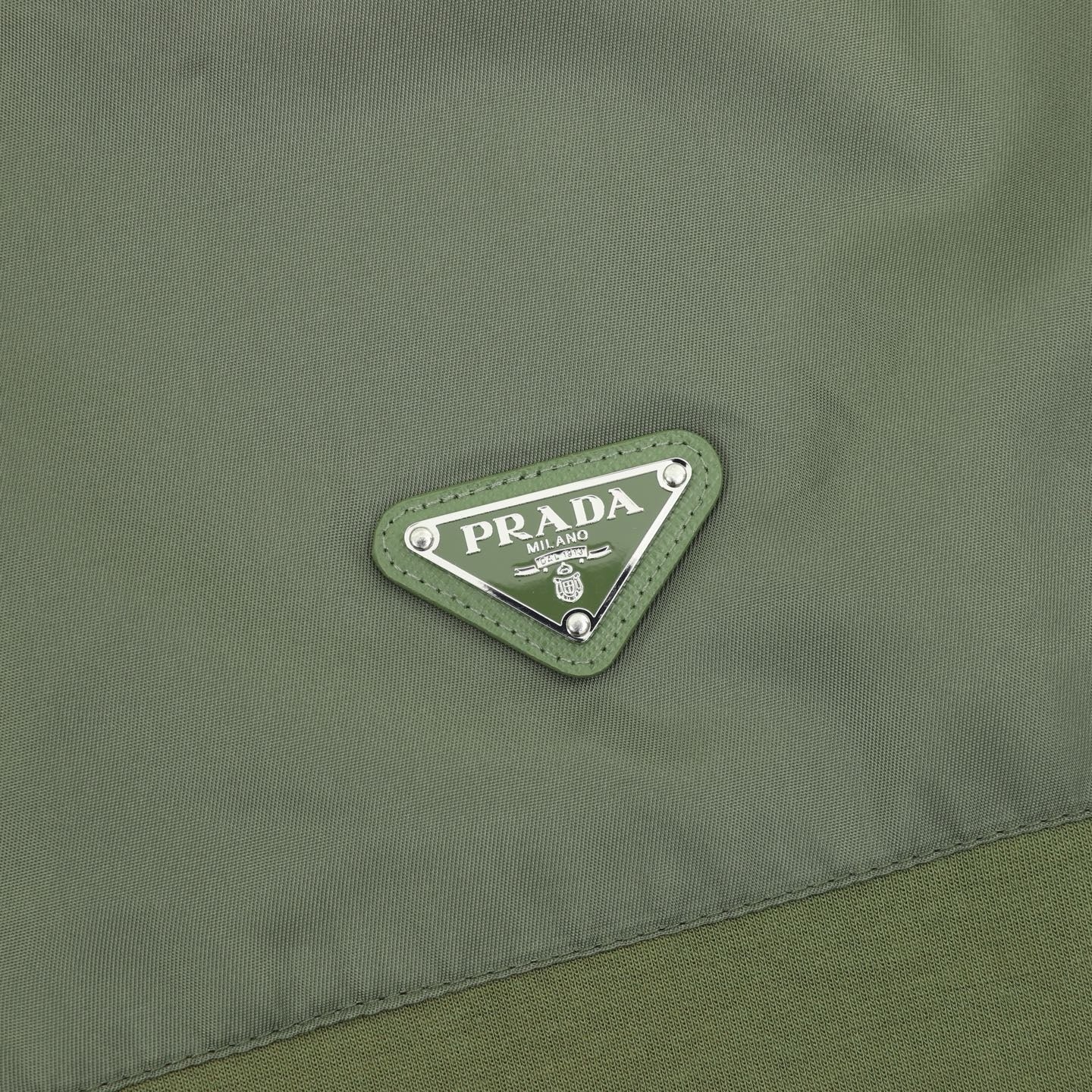 Prada Triangle Logo Nylon-Panelled Half-Zip Sweatshirt