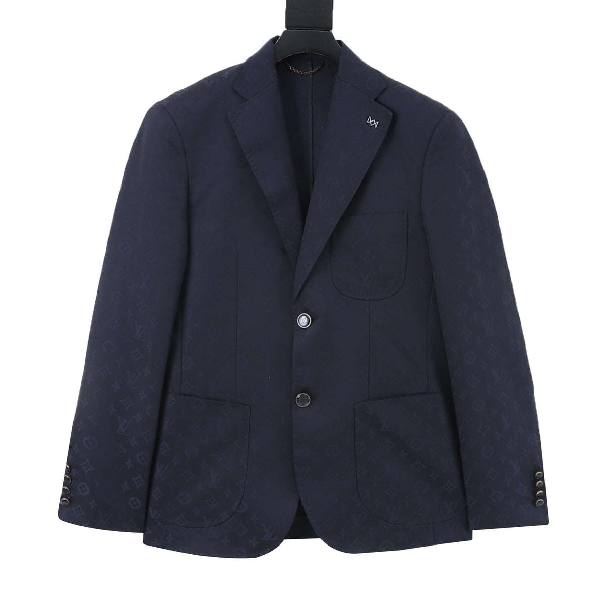 Louis Vuitton Women's Men's Navy Blue Monogram Single-Breasted Blazer