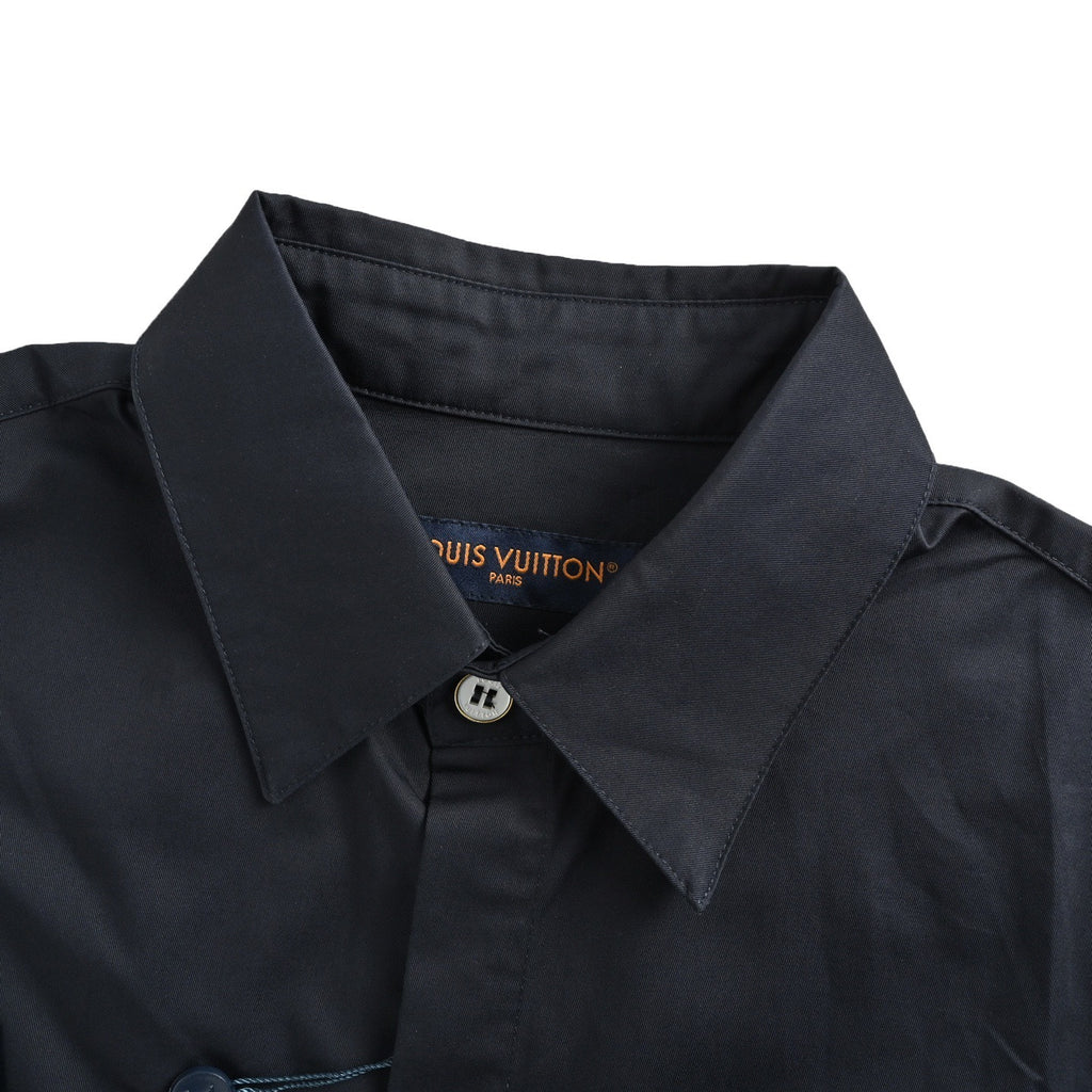 Louis Vuitton Women's / Men's Embossed-Pocket Short-Sleeve Shirt in Black