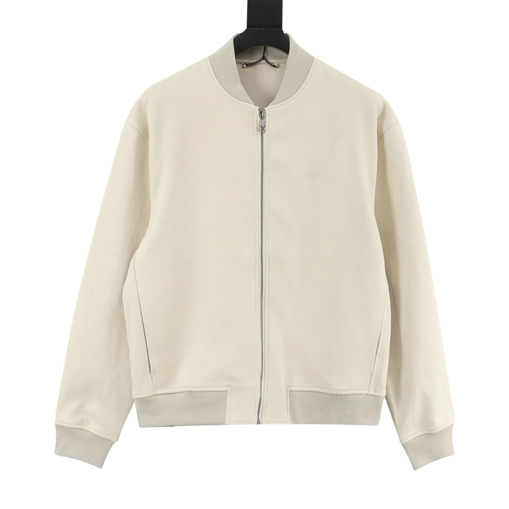 Louis Vuitton Men's Cream Embroidered Logo Bomber Jacket