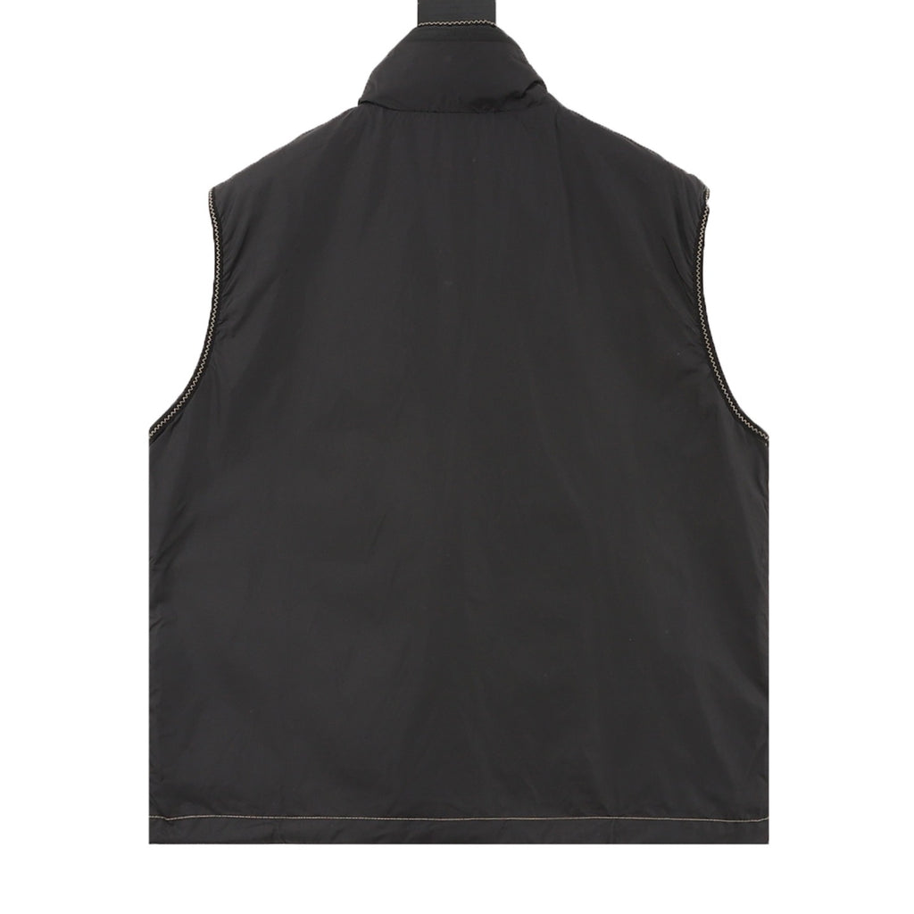 Moncler Women's & Men's Black Logo Patch Stand-Collar Zip-Up Vest