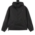 Prada Women's & Men's Black Triangle Logo Hooded Windbreaker