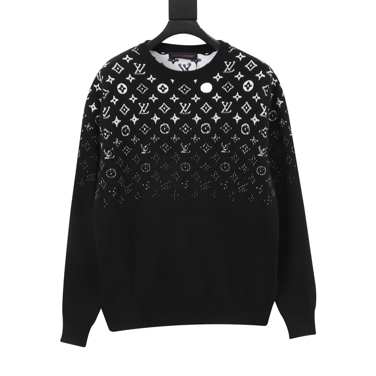Louis Vuitton Women's Men's Black and White Gradient Monogram Crewneck Sweater