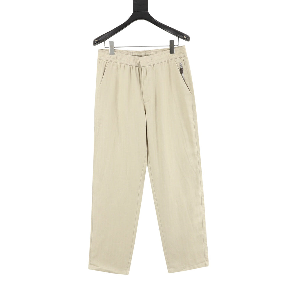 Brunello Cucinelli Drawstring Herringbone Linen Trousers