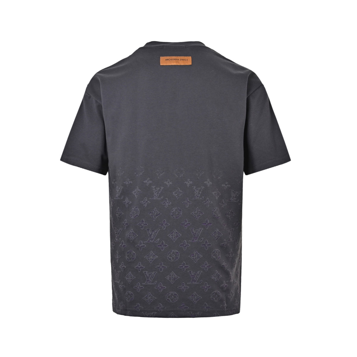 Louis Vuitton Gradient Monogram Print Short-Sleeve T-Shirt in Dark Grey