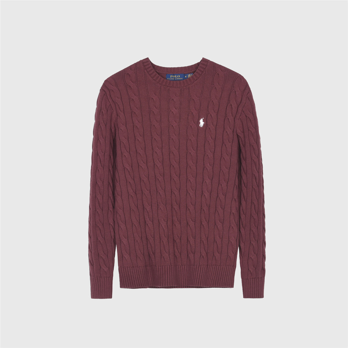 Polo Ralph Lauren Women's Men's Burgundy Cable Knit Crewneck Sweater