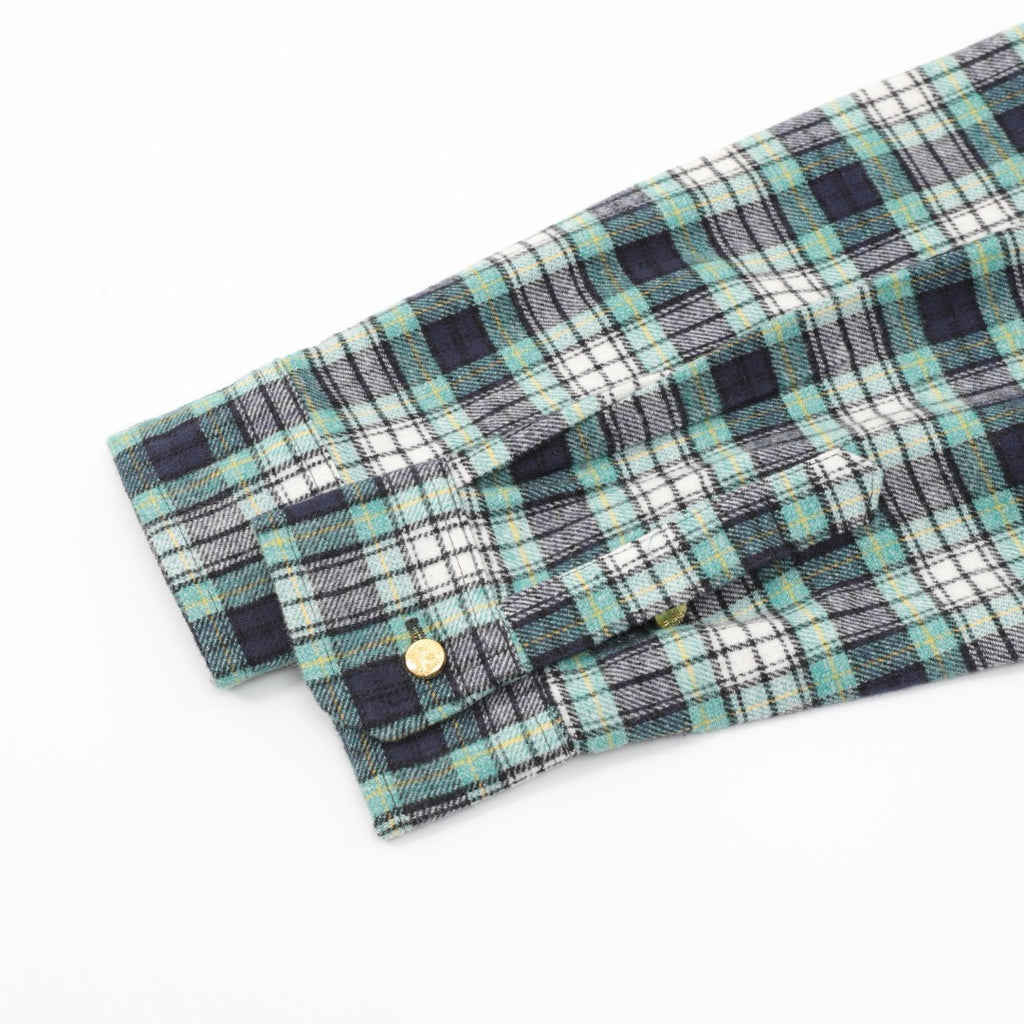 Celine Green Check Flannel Snap-Button Shirt