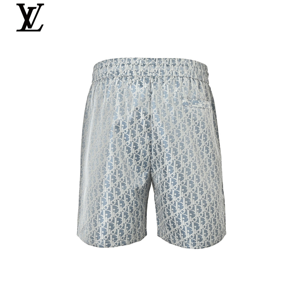 Dior Men's Light Blue Oblique Print Swim Shorts