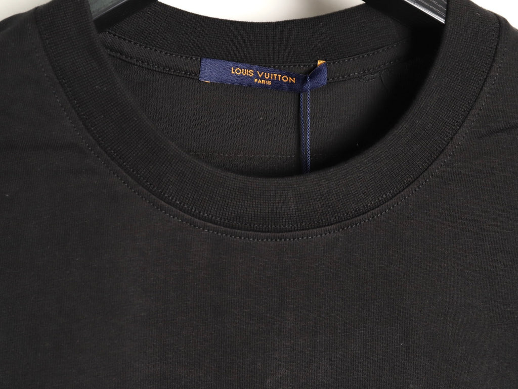 Louis Vuitton Rhinestone Lettering Short-Sleeve T-Shirt in Black
